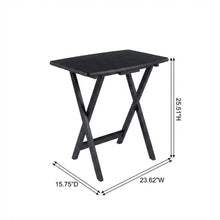 5-PC Folding TV Tray Table Set, Black Tables, Solid Wood Storage Rack