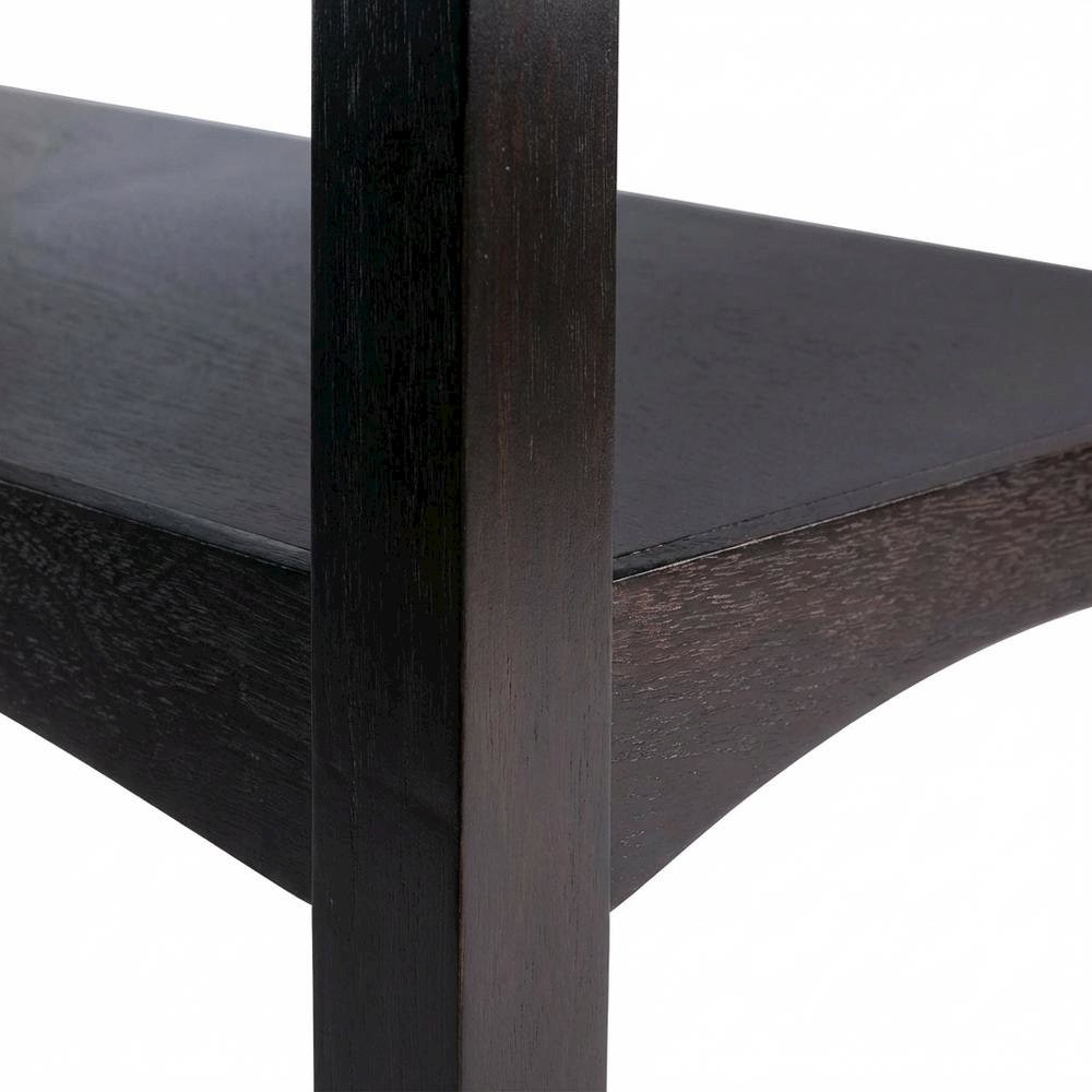 Dark Coffee Finish Coffee Table with Solid Wood Top and Transitional Style