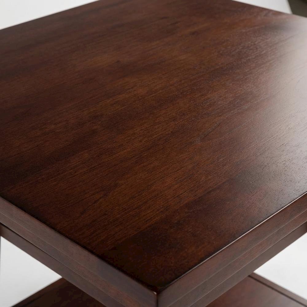 Wood High Bar Table with 2 Shelves, Transitional Pub Table for Dining Room,Brown