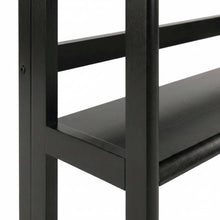 Black Solid Wood Folding Bookcase With 3 Open Folding Shelves Design