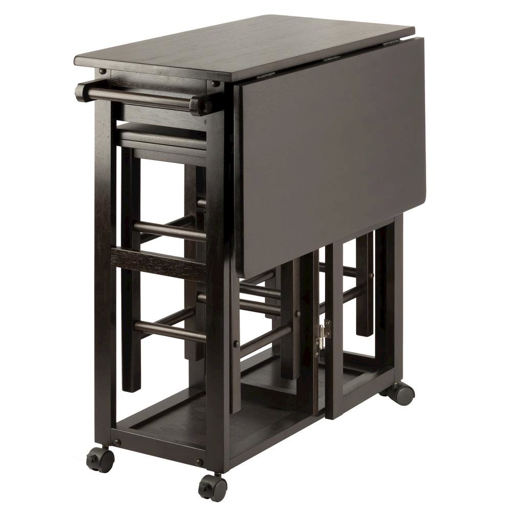 Coffee Folding Dining Table with Chairs – Compact Foldable Set for Two