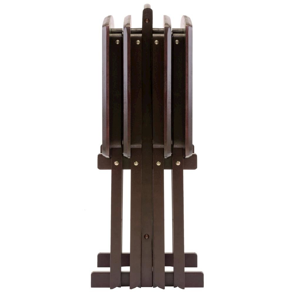 Espresso Oversized Snack Tables – Sturdy Wooden TV Trays with Stand