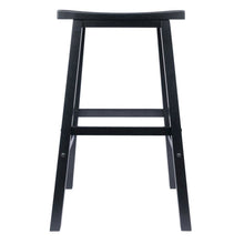 29 Inch Bar Stool, Saddle Seat, Solid Wood, Backless Pub Seat