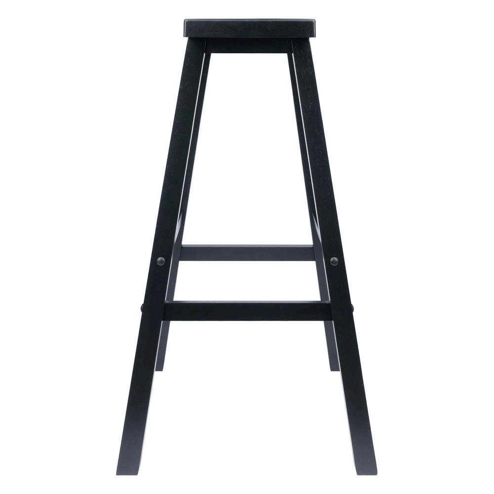 29 Inch Bar Stool, Saddle Seat, Solid Wood, Backless Pub Seat
