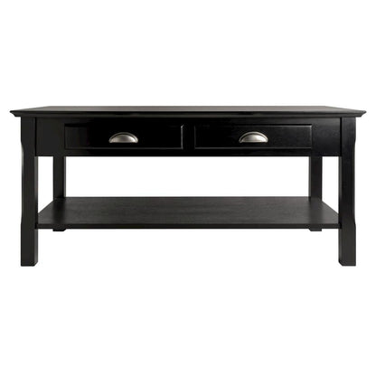 Coffee Table, Two Drawers, Open Shelf, Living Room Center Table