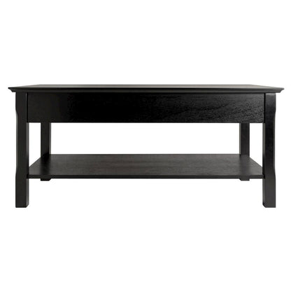 Coffee Table, Two Drawers, Open Shelf, Living Room Center Table