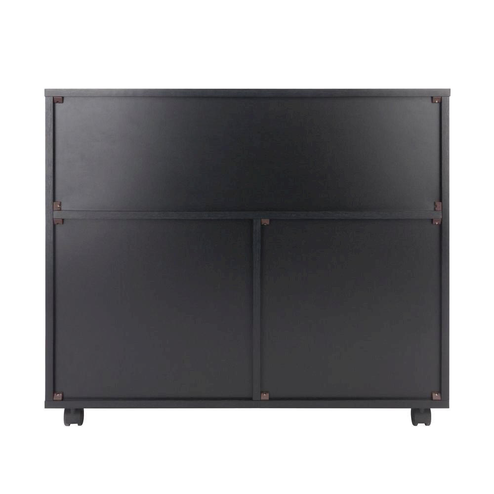 Black Office Storage Cabinet With Drawers, Storage Cabinet On Wheels