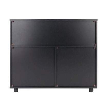 Black Office Storage Cabinet With Drawers, Storage Cabinet On Wheels