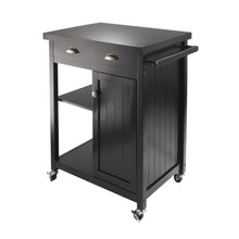 Kitchen Cart, Black Wainscot Panel, Drawer, Adjustable Shelves, Storage Cabinet