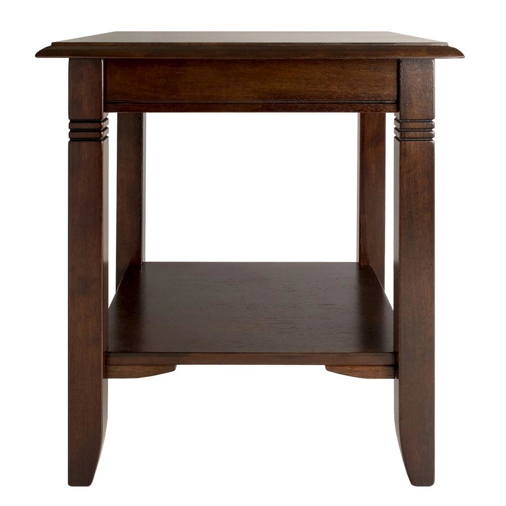 Rustic Living Room End Table Solid Wood Square End Table With Lower Shelf