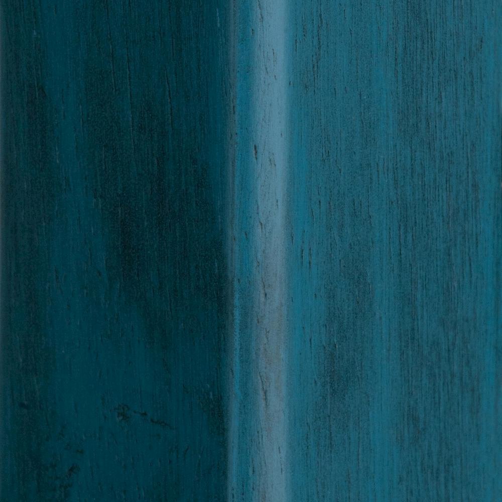 29" Rustic Teal Bar Stool, Round Solid Wood Seat, Fully Assembled