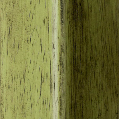 24" Rustic Green Counter Stool, Round Solid Wood Seat, Fully Assembled