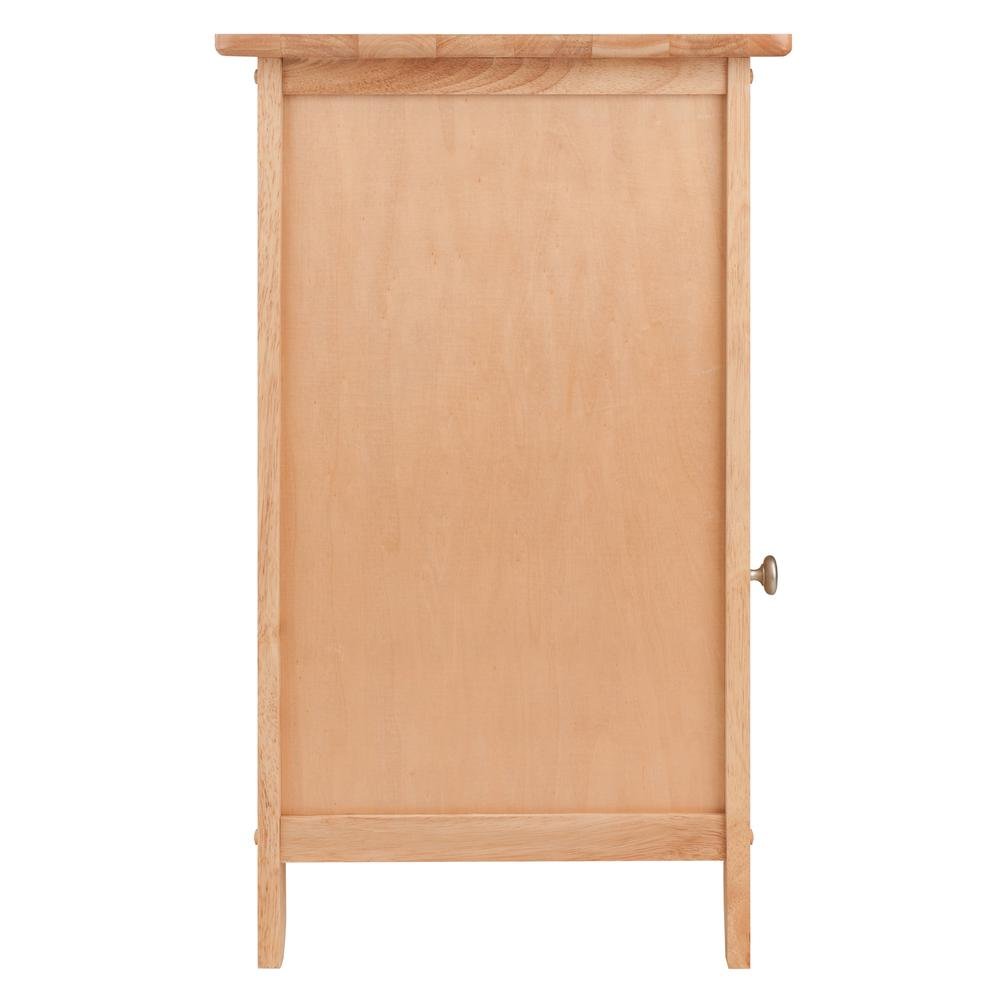 Natural Accent Table with Drawer and Cabinet, Compact Nightstand