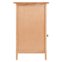 Natural Accent Table with Drawer and Cabinet, Compact Nightstand