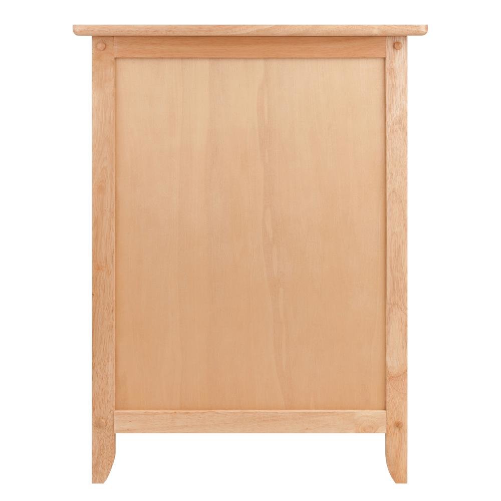 Natural Accent Table with Drawer and Cabinet, Compact Nightstand