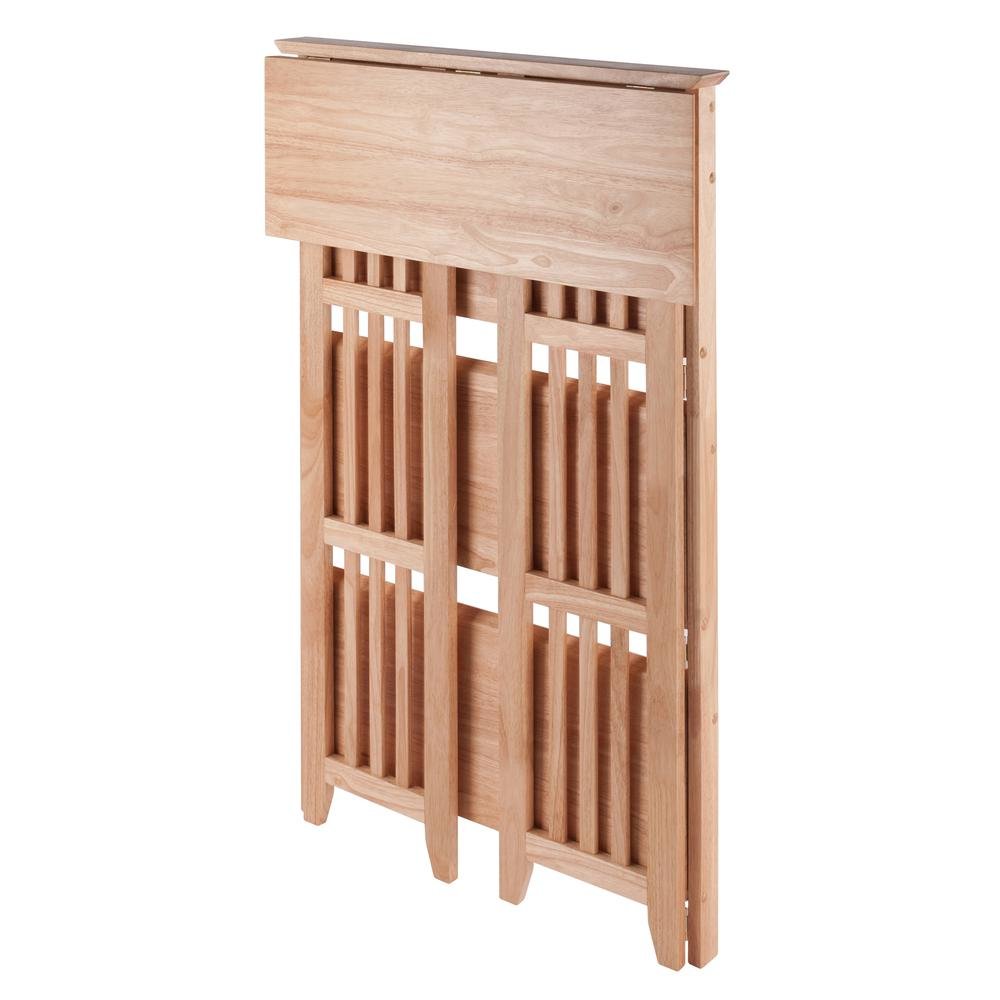 Solid Wood Folding Bookshelf in Natural Brown with 4 Tier Open Shelves