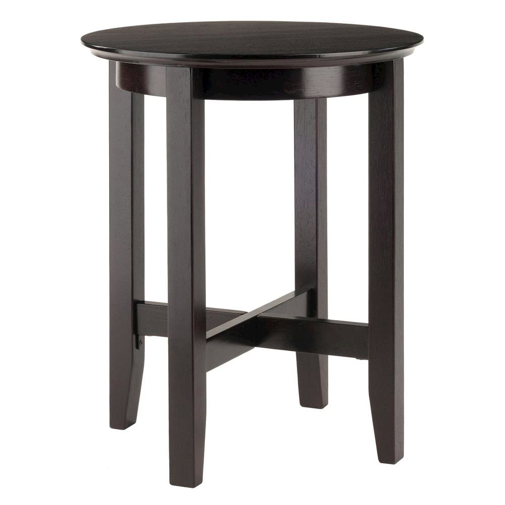 Square End Table, Espresso Finish, Solid Wood, Shaker Style, X-Crossbar