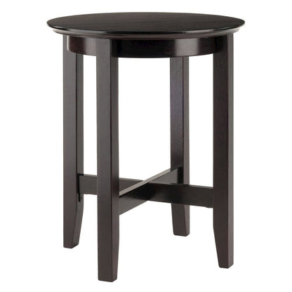 Square End Table, Espresso Finish, Solid Wood, Shaker Style, X-Crossbar