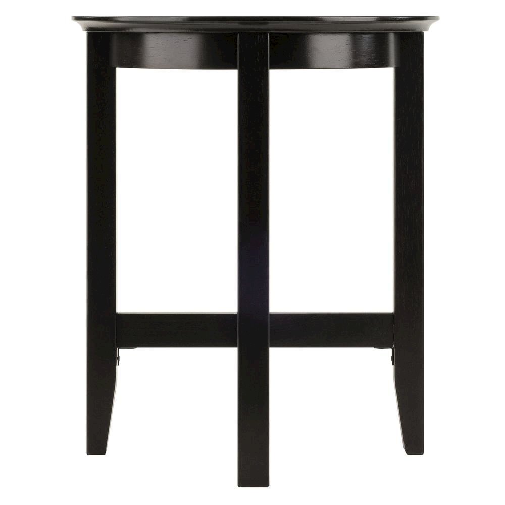 Square End Table, Espresso Finish, Solid Wood, Shaker Style, X-Crossbar