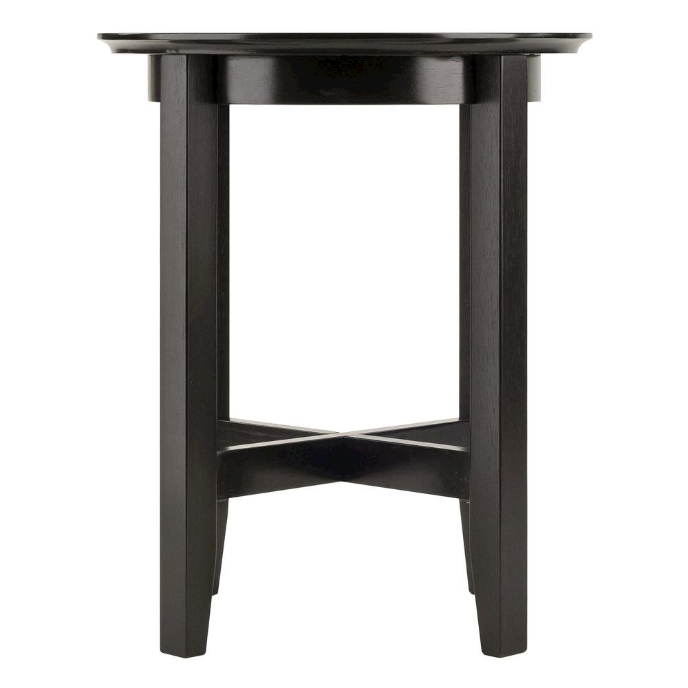 Square End Table, Espresso Finish, Solid Wood, Shaker Style, X-Crossbar