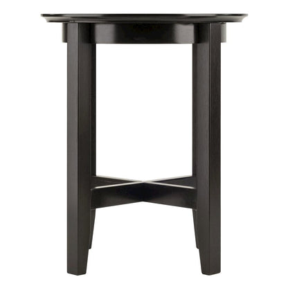 Square End Table, Espresso Finish, Solid Wood, Shaker Style, X-Crossbar