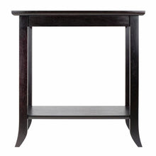 Rectangular End Table, Tempered Glass Top, Lower Shelf, Espresso