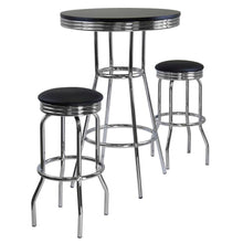 Metal Bar Table And Stools Set With Swivel Chairs, Retro Pub Dining Set