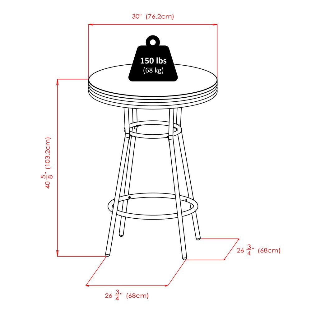 Metal Bar Table And Stools Set With Swivel Chairs, Retro Pub Dining Set