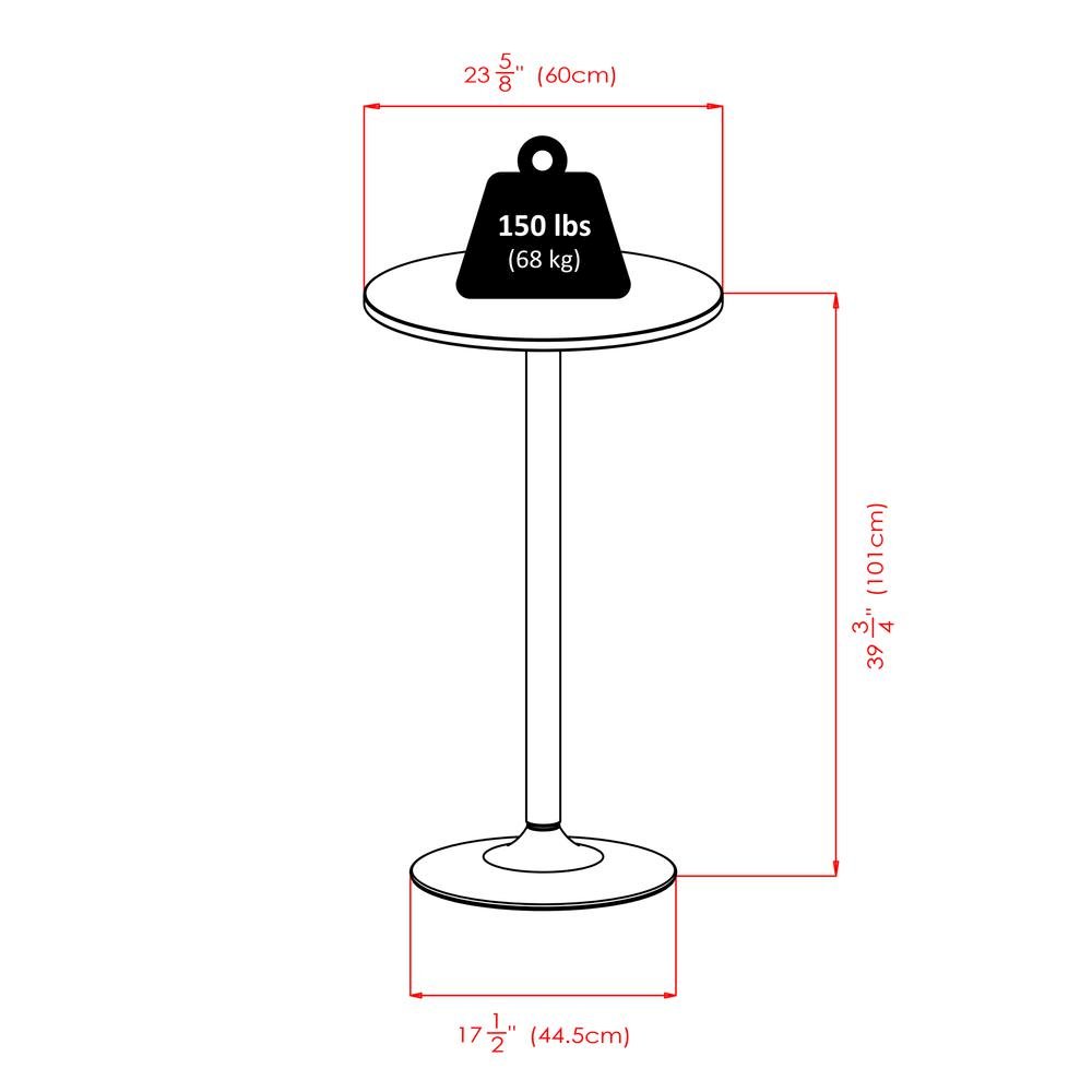 Round Pub Set, Black PVC Swivel Stools, Bar Table