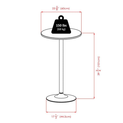 Round Pub Set, Black PVC Swivel Stools, Bar Table