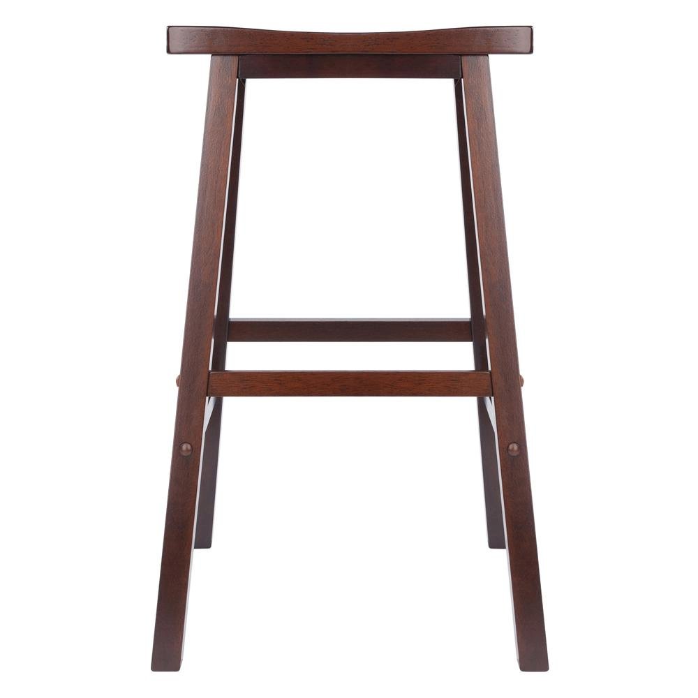 Antique Walnut Solid Wood Saddle Seat Bar Stool, 29. In Stool