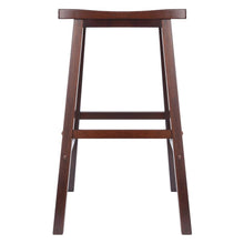 Antique Walnut Solid Wood Saddle Seat Bar Stool, 29. In Stool