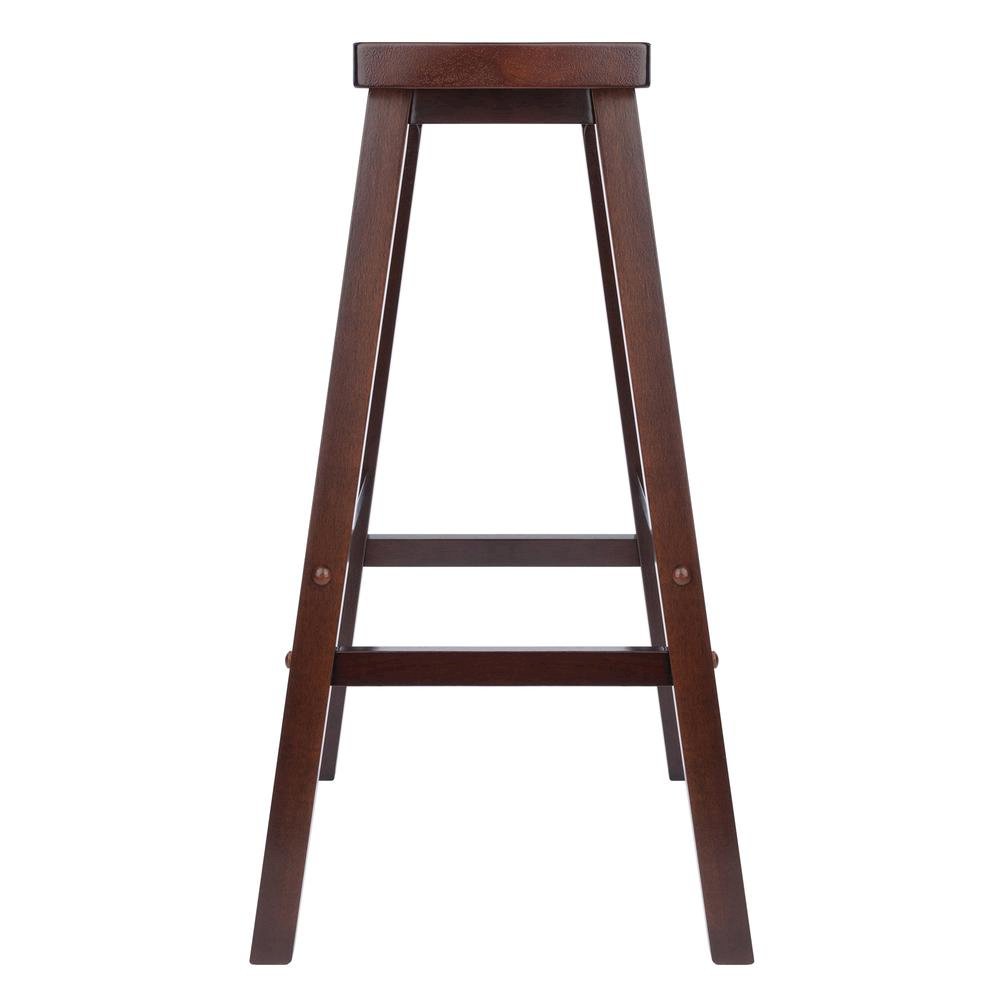 Antique Walnut Solid Wood Saddle Seat Bar Stool, 29. In Stool
