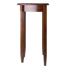 Solid Wood Half Moon Table in Antique Walnut Finish, Small Entry Table