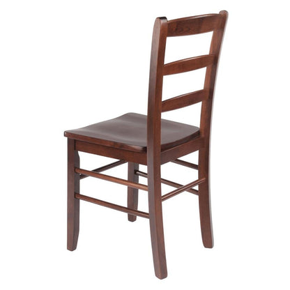 Solid Wood Dining Chairs Set Of 2 Farmhouse Kitchen Chairs In Walnut Finish