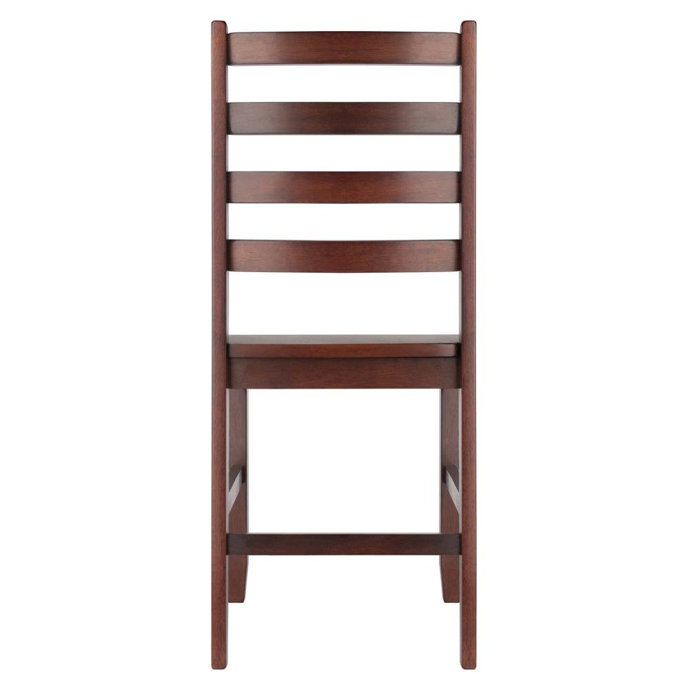 2-Pc Solid Wood Ladder Back Chairs, Walnut Finish