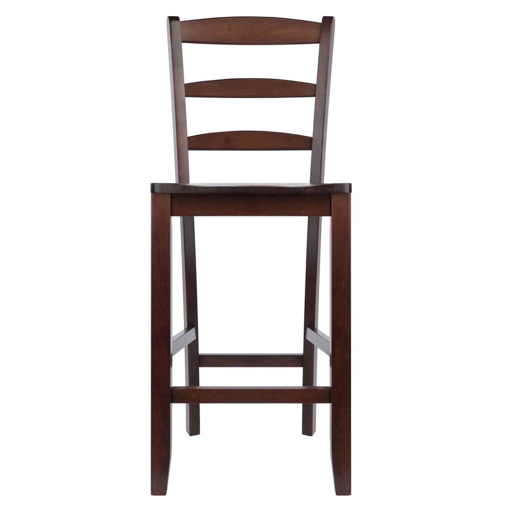 2-Pc 24" Ladder Back Counter Stools, Antique Walnut