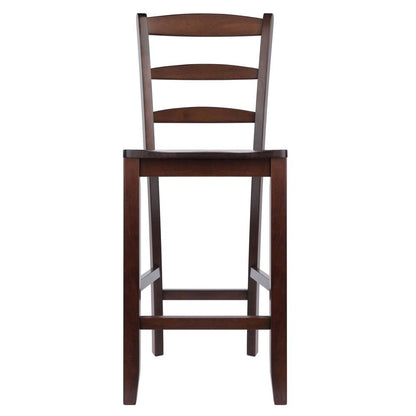 2-Pc 24" Ladder Back Counter Stools, Antique Walnut