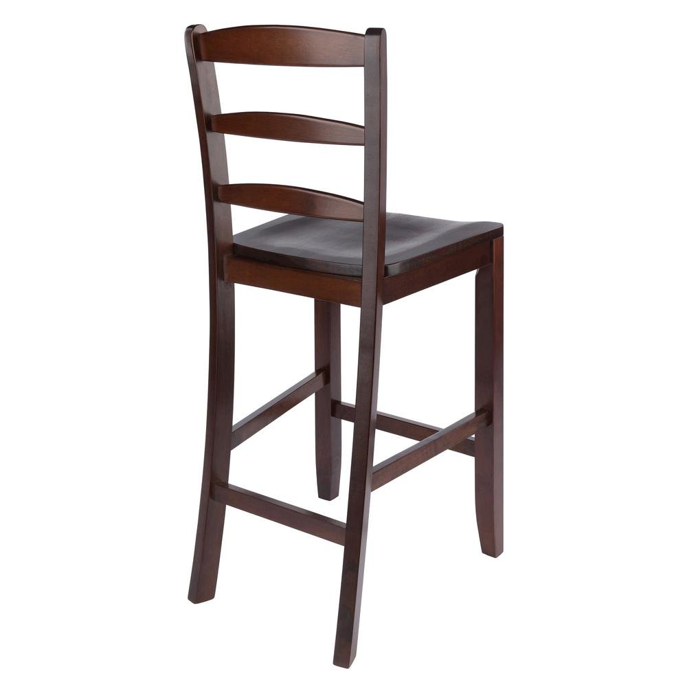 2-Pc 24" Ladder Back Counter Stools, Antique Walnut