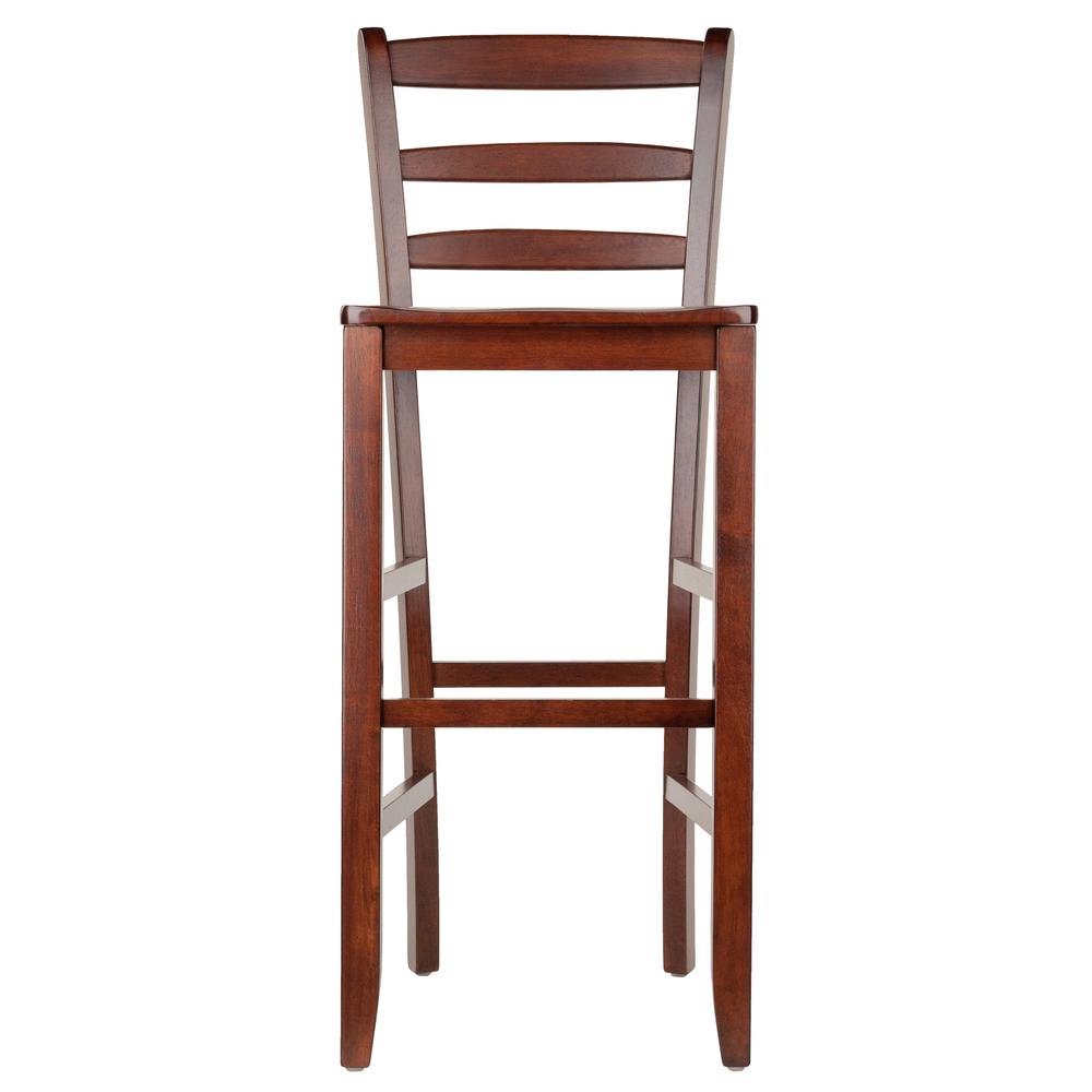 2-Pc 30" Ladder Back Bar Stools, Antique Walnut