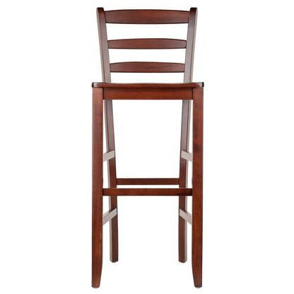 2-Pc 30" Ladder Back Bar Stools, Antique Walnut