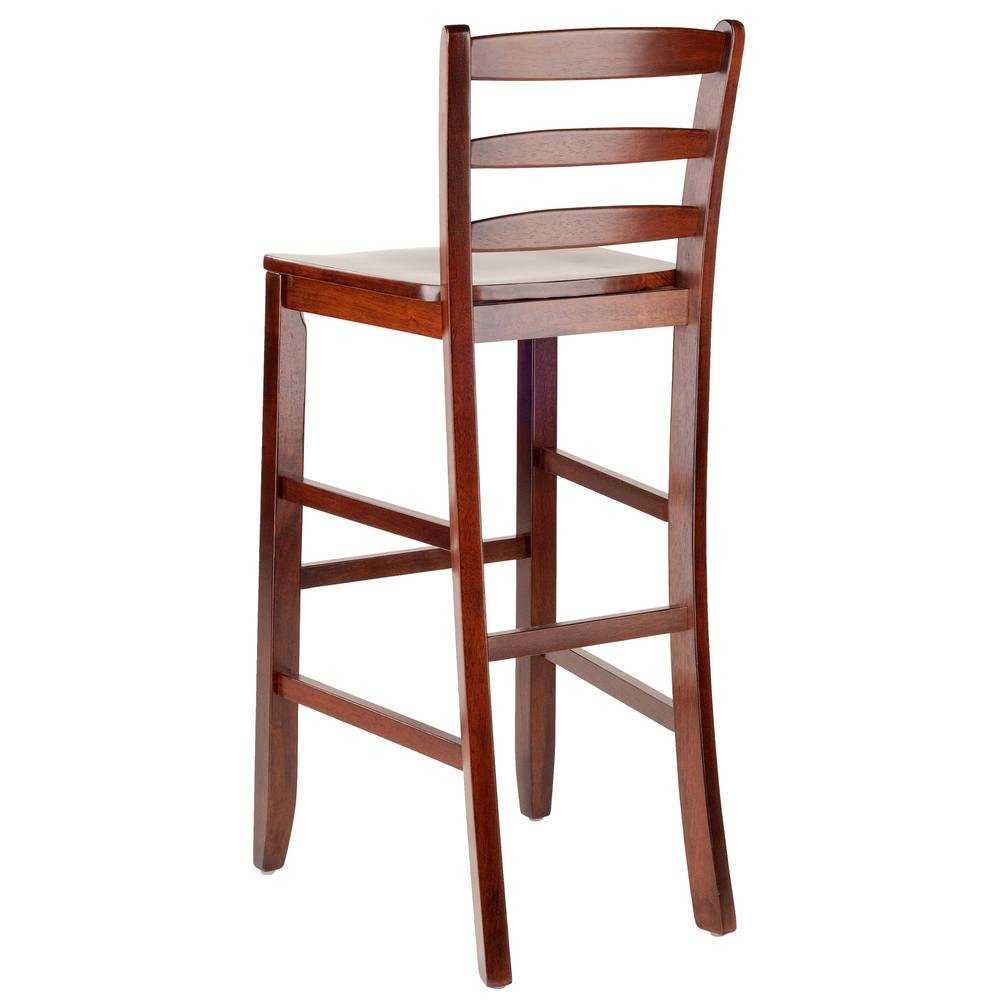 2-Pc 30" Ladder Back Bar Stools, Antique Walnut