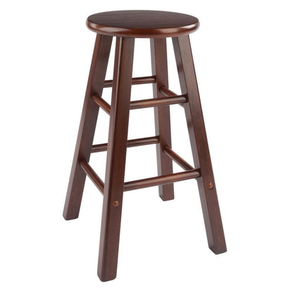 Walnut Solid Wood Kitchen Stools Set of 2, Bar Chairs for Counter Seating