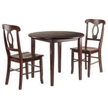 Walnut Drop Leaf Table And Chairs, Small Round Dining Set With 2 Seats