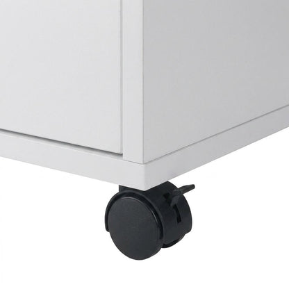 Composite Wood Storage Cabinet with Doors for Kitchen and Office, White
