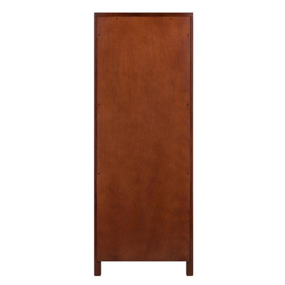 FurniFact Walnut Kitchen Cabinet – Small Pantry Cabinet with Doors