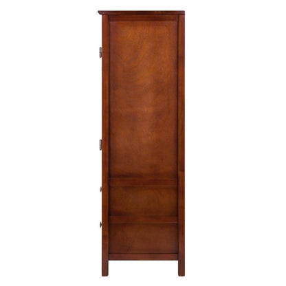 FurniFact Walnut Kitchen Cabinet – Small Pantry Cabinet with Doors