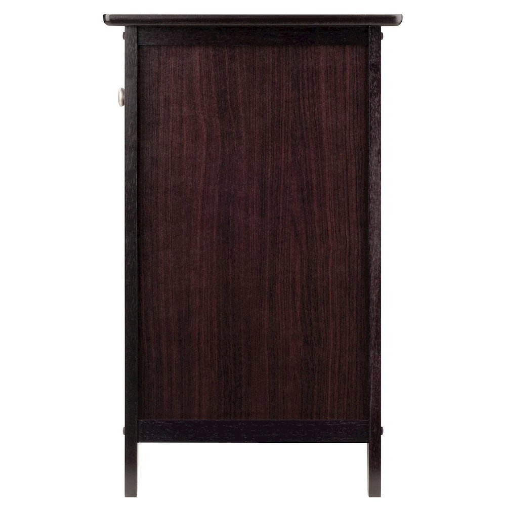 Farmhouse End Table With Storage Espresso Finish, Wooden Side Table And Drawer