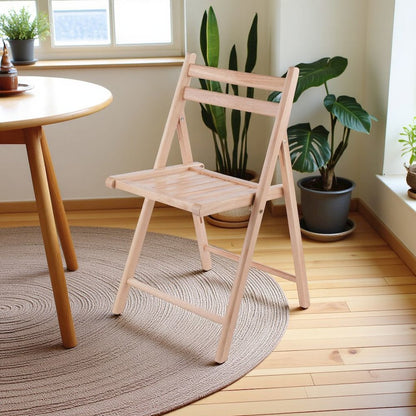 Beech Folding Chair Set – Set of 4 Folding Wood Chairs for Easy Storage