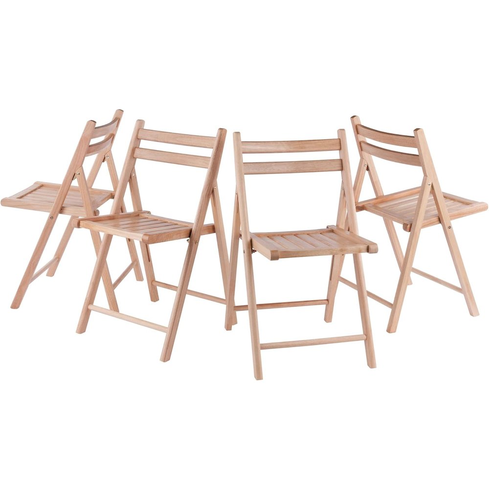 Beech Folding Chair Set – Set of 4 Folding Wood Chairs for Easy Storage